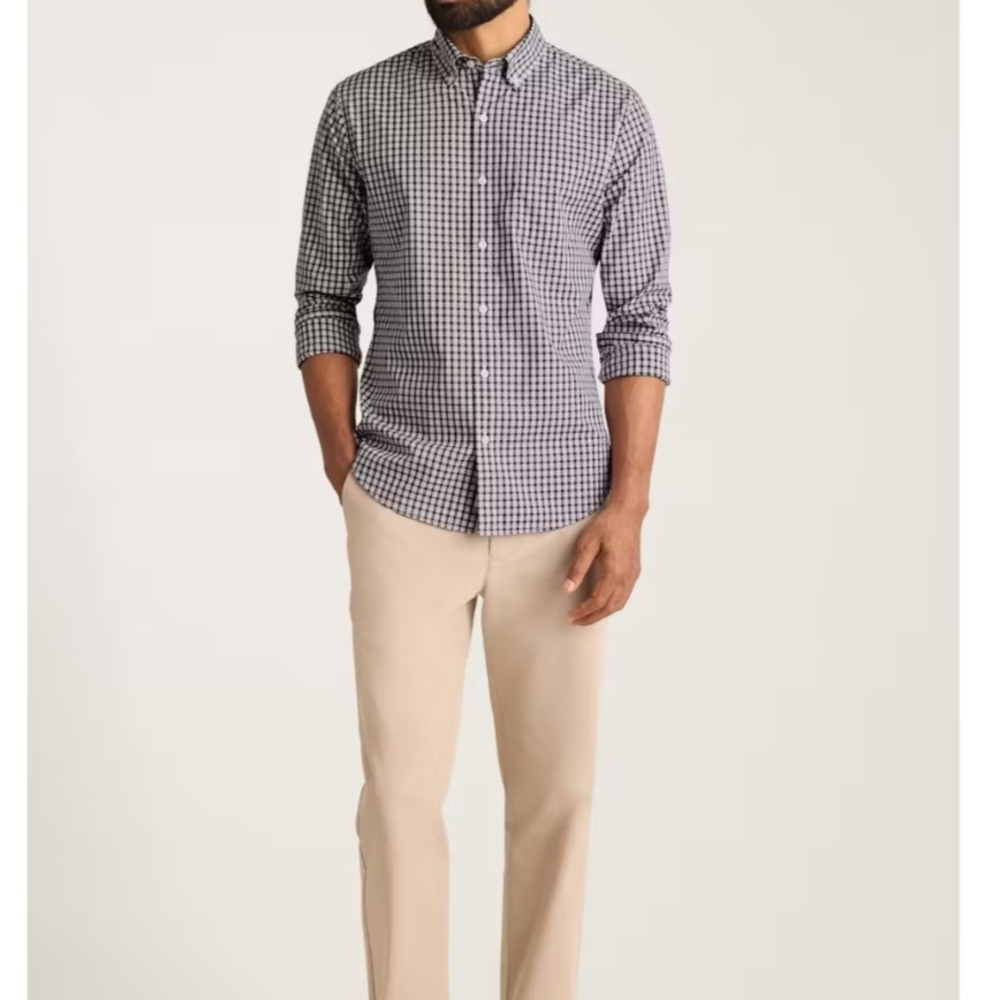 Bonobos Blue and White Checkered Casual‎ Button Down Shirt